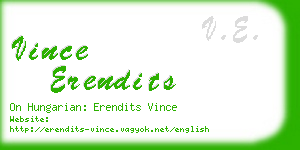 vince erendits business card